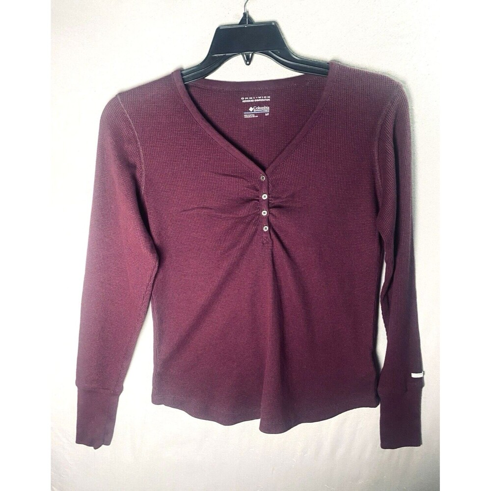 Columbia Henley Pullover Women Sz S Purple Omni Wick Advanced Evaporation
